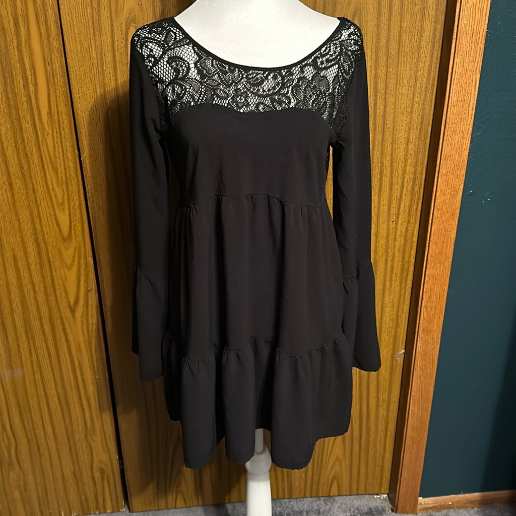 Black Babydoll Top With Lace